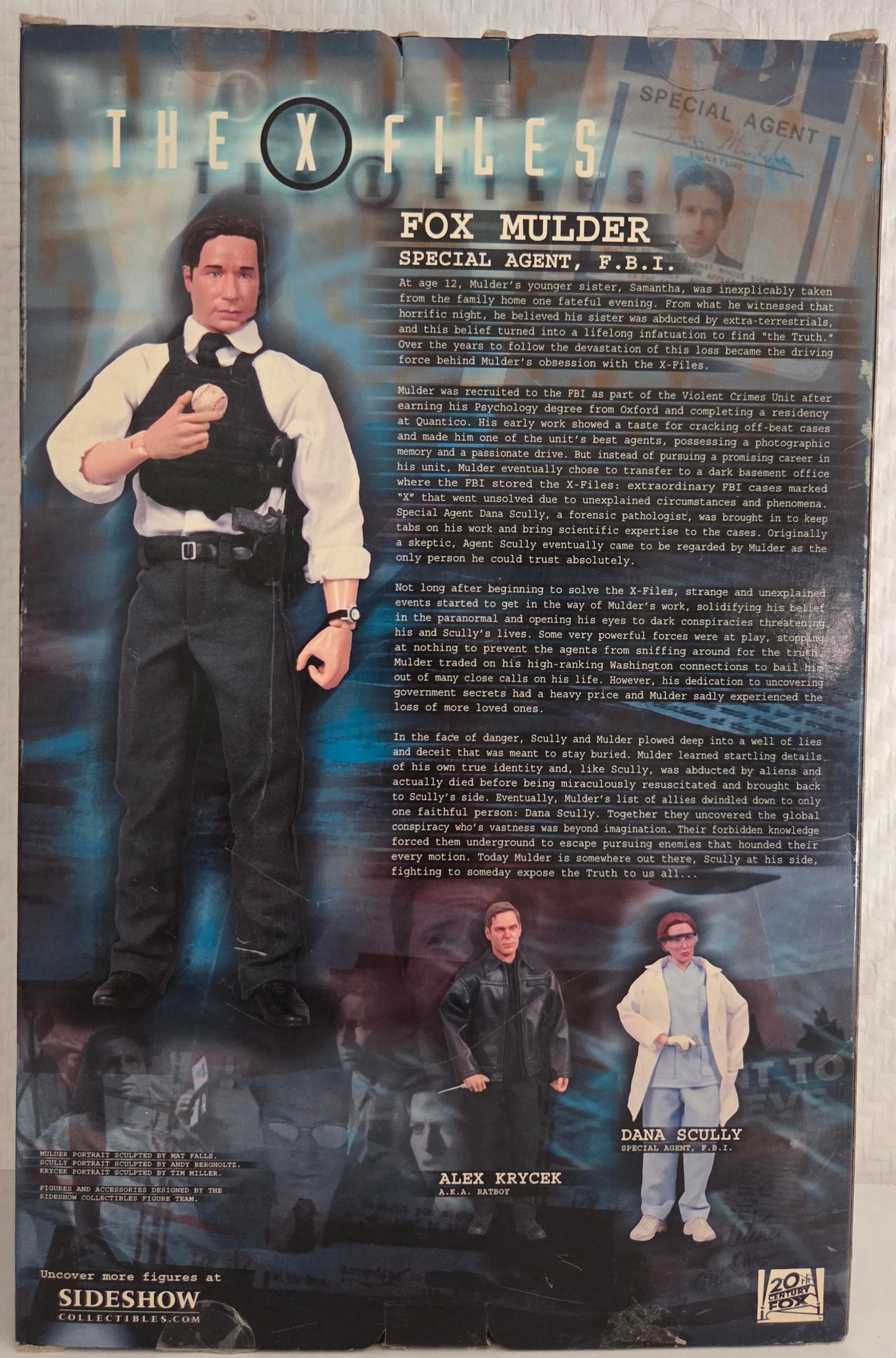 Figurine Fox Mulder X-Files Sideshow 1/6 – pistolet et lampe torche inclus