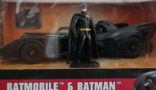 Batman & Batmobile – DC Jada Die Cast – Figurine et Véhicule Métallique Collector