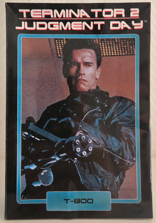 Boîte d'origine figurine T-800 NECA – Terminator 2 Judgment Day, face avant avec photo du T-800